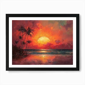 Sunset At The Beach 14 Art Print