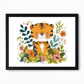 Little Floral Tiger 3 Art Print