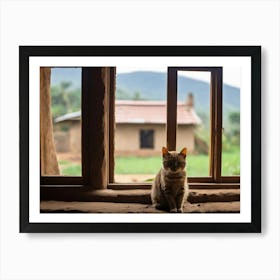 Cat In A Window Art Print