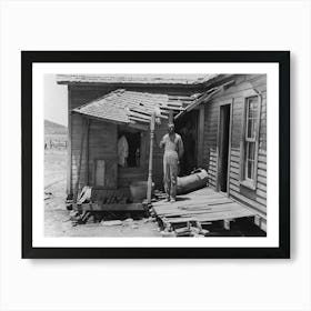 Tenant Farmer On His Front Porch, This Farm Is Owned By An Out Of State Woman And Has Been Rented By This Family Of Art Print