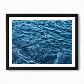 Waves and dark blue sea water Art Print