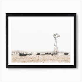 Windmill Cows Art Print