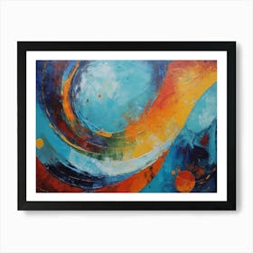 Blue And Yellow Abstract Painting Art Print