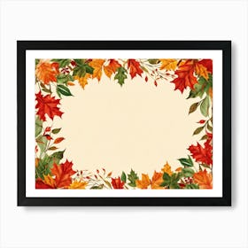 A Festive Thanksgiving Card Autum Leaves In Hues Of Burnt Orange Ripe Red Green And Sun Kissed Ye (5) 1 Art Print