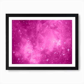 Rose Pink Galaxy Space Background Art Print