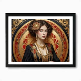 Elegant Woman 04  - Art Nouveau Style Art Print