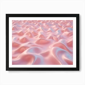 Abstract Image Of A Smooth, Undulating Surface Resembling Waves Or A Liquid, In A Soft, Pastel Pink Color Art Print