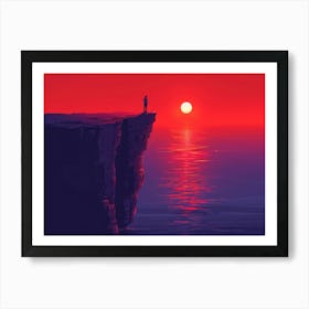 Sunset On The Cliff 3 Art Print