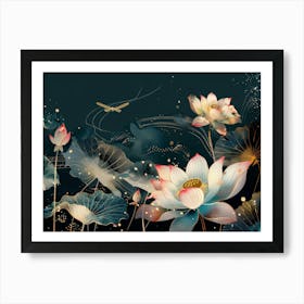 Lotus Flower Painting 2 Art Print