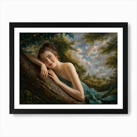 Girl In A Tree Art Print