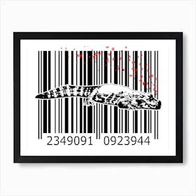 Funny Barcode Animals Art Illustration In Painting Style 093 Art Print