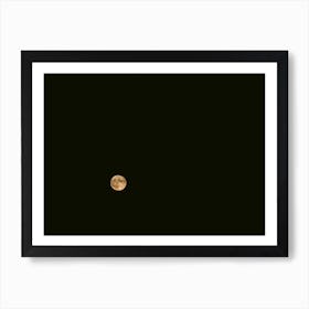 Golden moon black sky | Minimal Art | Italy Art Print