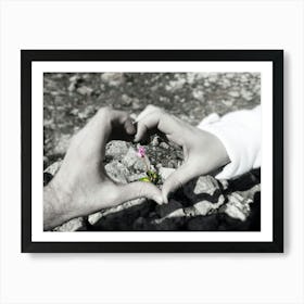 Heart Shape With Hands Art Print