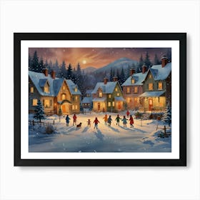 Christmas Village 2 Art Print