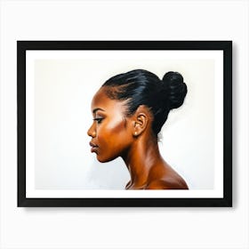 Side Profile Of Beautiful Woman Oil Painting 160 Art Print