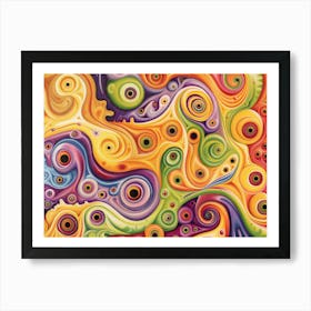 Colorful Swirls 9 Art Print