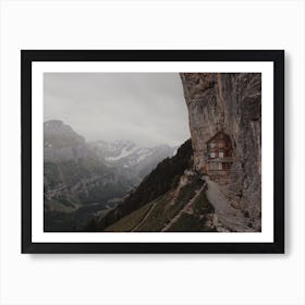 Cabin Built Into Cliff Art Print