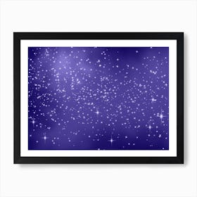 Blue Violet Shining Star Background Art Print