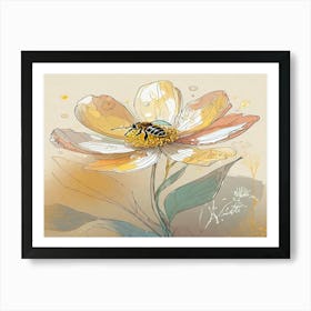 Bee On A Flower 1 Art Print