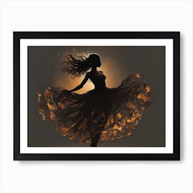 Silhouette Of A Dancer Art Print