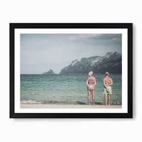 Old Couple On The Beach Art Print