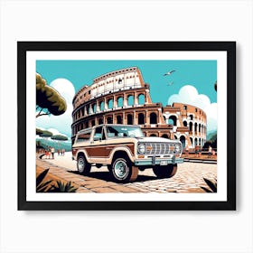 Jeep In Rome Art Print