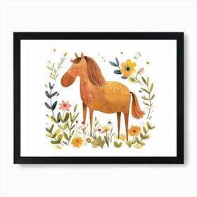 Little Floral Horse 2 Art Print