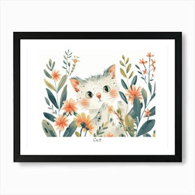 Little Floral Cat 7 Poster Art Print