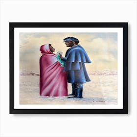 Couple In The Snow Art Print