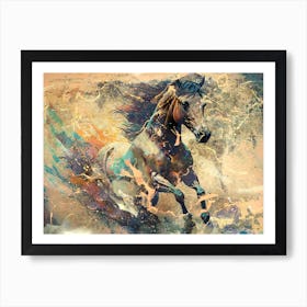 Horse Art Painting Drawing Vintage Retro Illustration Design 27 Art Print