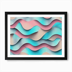 Abstract 3d Geometric Art With Seamless Pattern Art Print