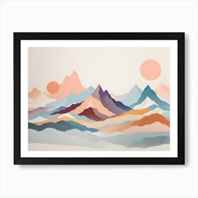 Abstract Mountains Art Print