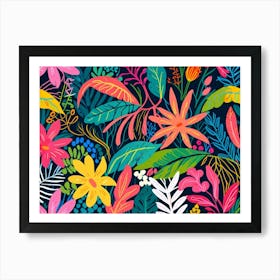 Tropical Floral Seamless Pattern 1 Art Print