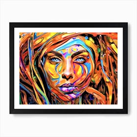 Lovely Liquidity - Colorful Face Portrait Art Print