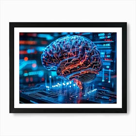 An Abstract Representation Of Cyber Security As A Network Of Brain Like Circuits Symbolizing The De (2) Art Print