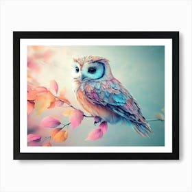 Colorful Owl Art Print