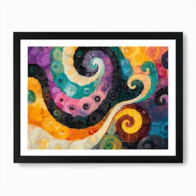 Spiral Swirls Abstract Painting Art Print