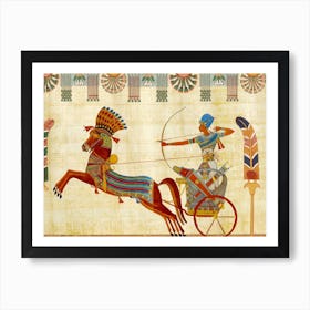 Egyptian Chariot Tutunkhamun Pharaoh Design Art Retro Vintage Art Print