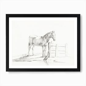 Standing Horse At A Fence, Jean Bernard Art Print