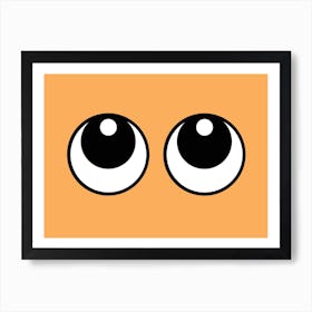 Making Eyes Up Light Orange Art Print