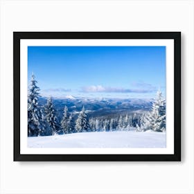 An Abstract Winter Landscape Under A Bright Sunny Sky Freshly Fallen Snow Draping White Iced Trees (3) Art Print