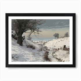 Rustic Winter Farmhouse Vintage Art Print