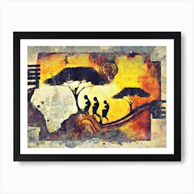 African Africa Art Painting Drawing Vintage Retro Illustration Design 24 Art Print