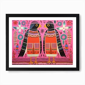 Falcon 2 Folk Style Animal Illustration Art Print