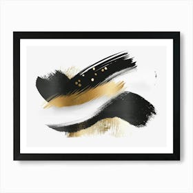 Gold And Black Abstract Painting 97 Art Print