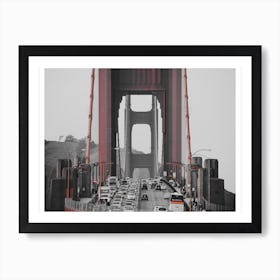 Vintage America Golden Gate Bridge Art Print