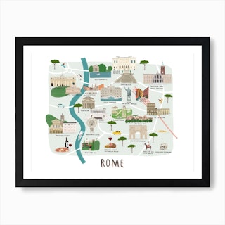 Rome Map Print Art Print