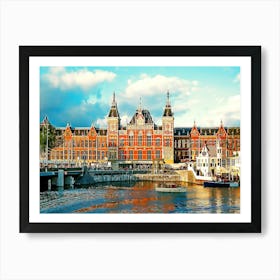 Evening Light Shining On The Station Amsterdam Centraal Art Print