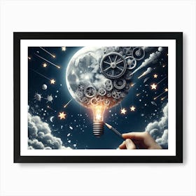 Light Bulb In The Sky Art Print