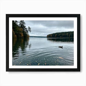 Texture Of A Calm Sea Under A Cloudy Autumn Sky Distinct Ripple Patterns On An Ocean Surface Wet L (1) Art Print